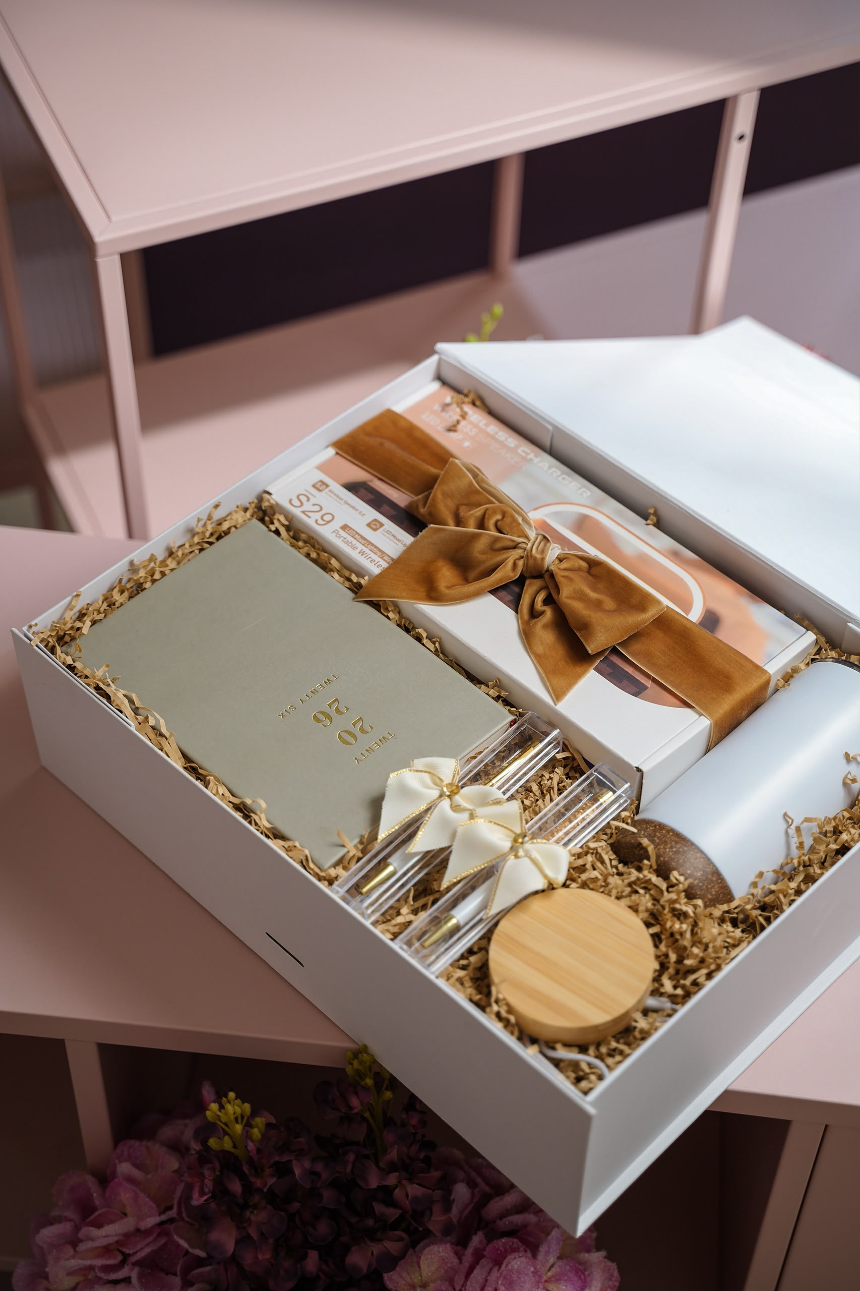 A curated Lush & Lilies gift presentation